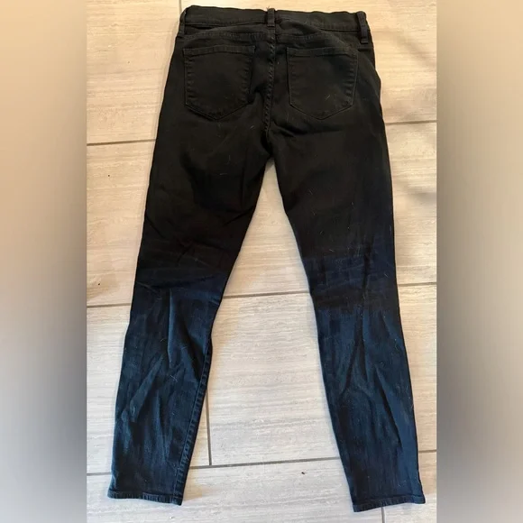 J.Crew Toothpick Skinny Jeans Black Distressed Knees Size 26 - Picture 2 of 7